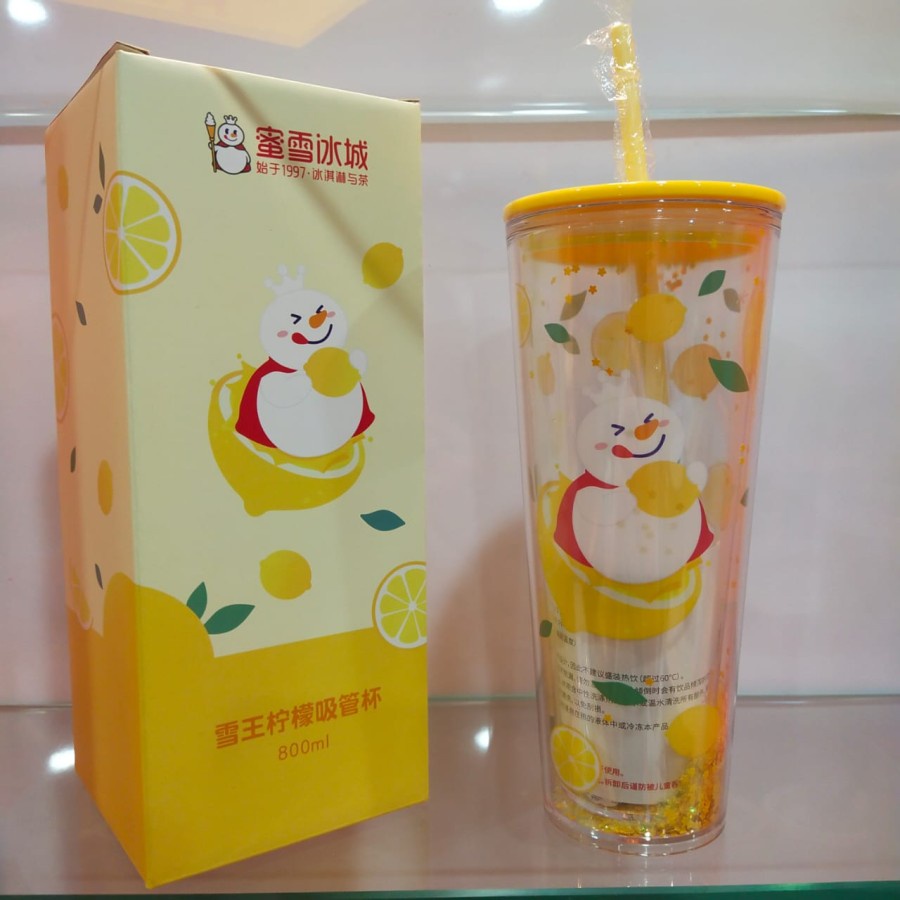 Mixue Gelas Minum 800ml - Tumbler Model Lemon - Lemon 800ml