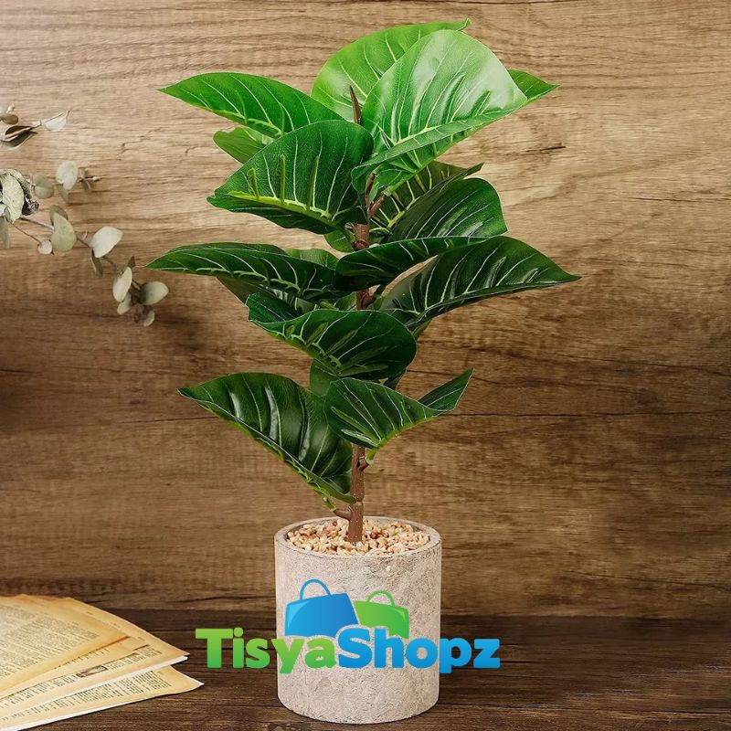 Tumbas Tani Pohon Ketapang Biola Besar Semi Latex Tinggi 70 Cm / Bunga Plastik [ Tanpa Pot ]