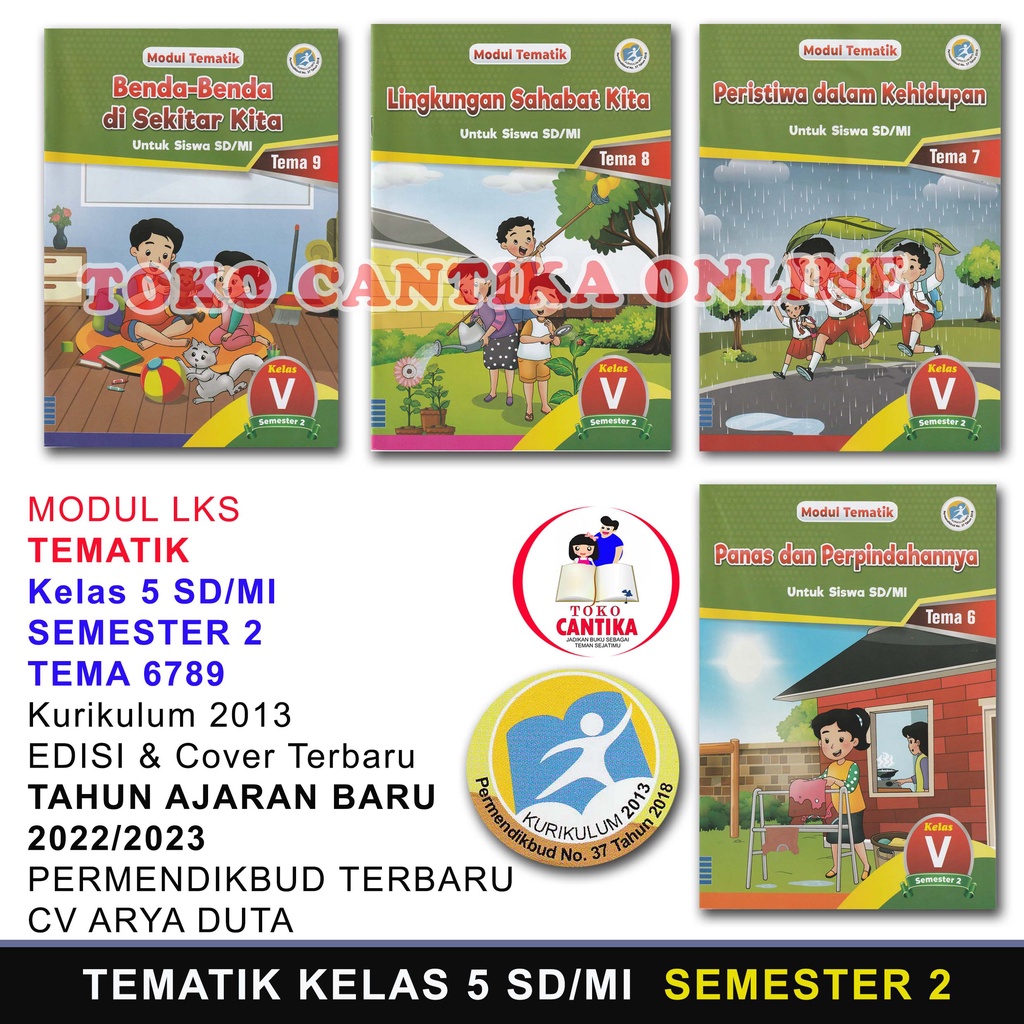 Sepaket Buku LKS Kelas 5 SD Tema 6789 Semester 2 Satu Paket - Buku LKS Modul Tematik