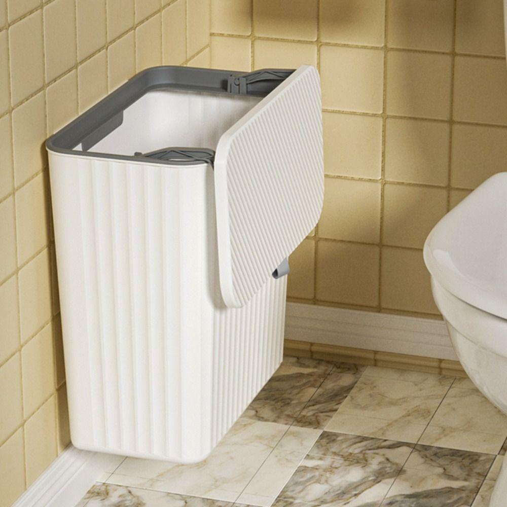 Chookyy Tempat Sampah Dengan Tutup Kamar Mandi Ruang Tamu Dinding Alat Kebersihan Rumah Tangga Dustbin Rubbish