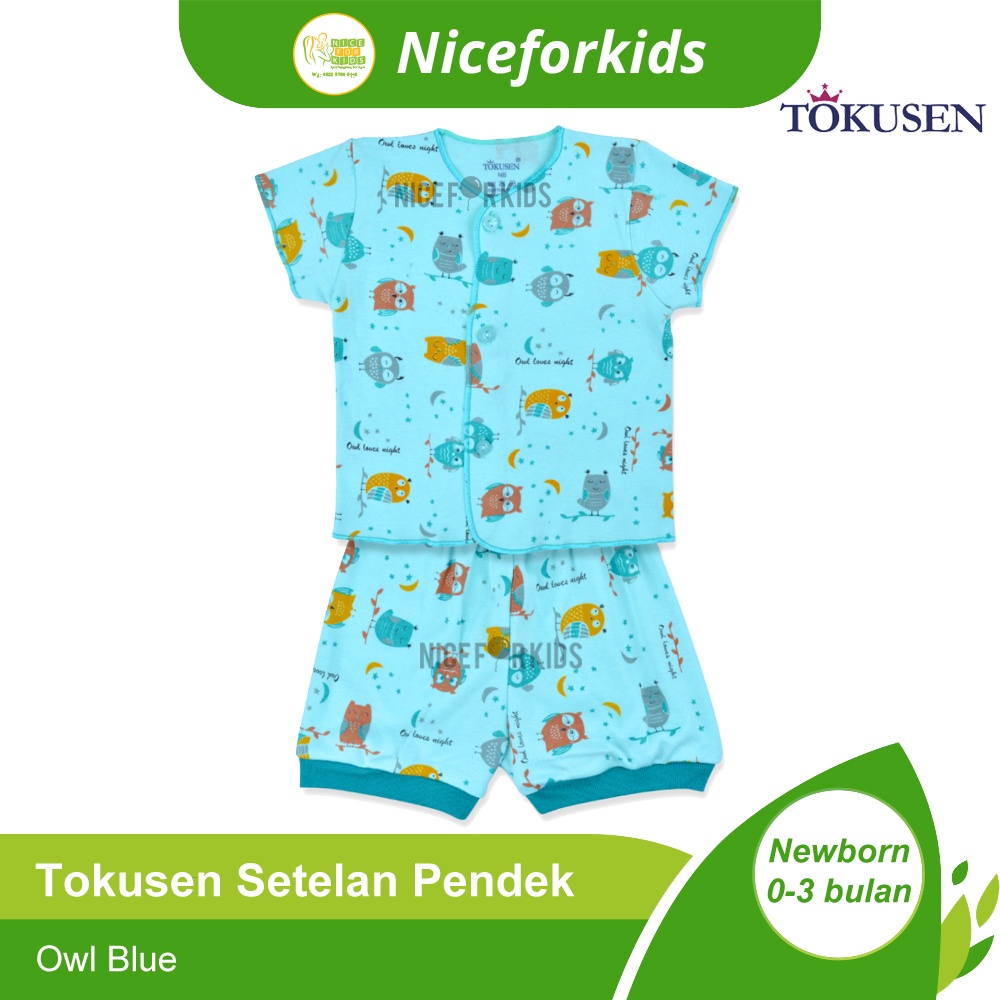 Tokusen Setelan Baju Bayi Lengan Pendek Newborn / Calmet Setelan Baju Bayi Lengan Pendek / Piyama Bayi