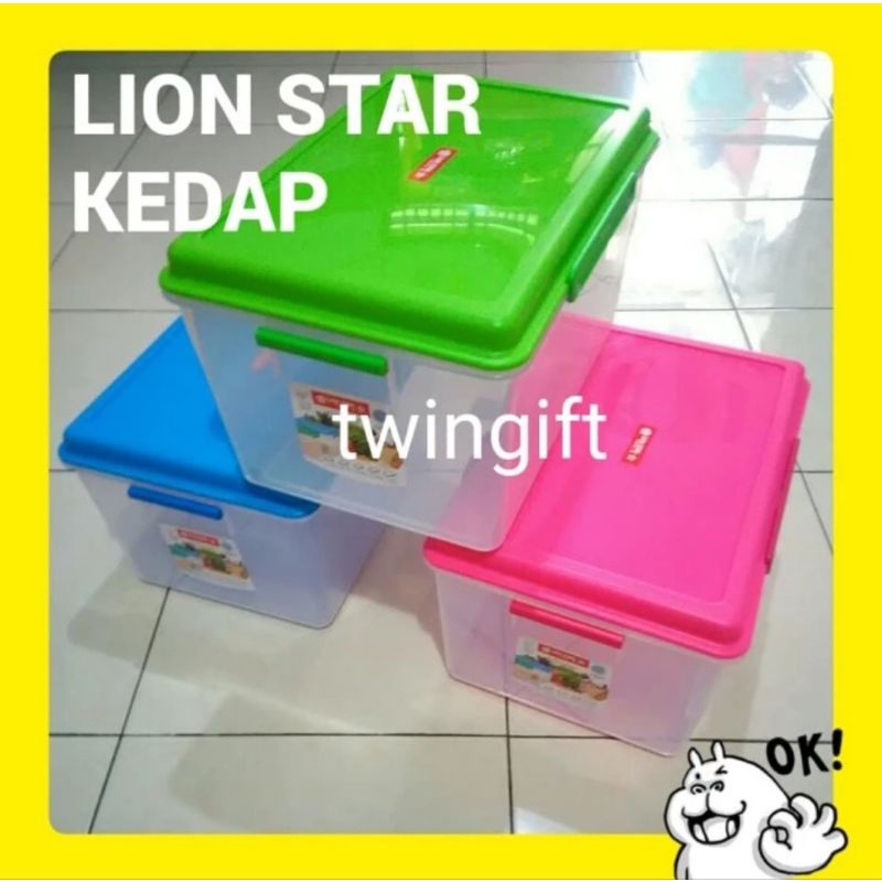 kotak penyimpanan kedap, Lion star, Silvo, volume 19 Liter, sudah BPA Free.