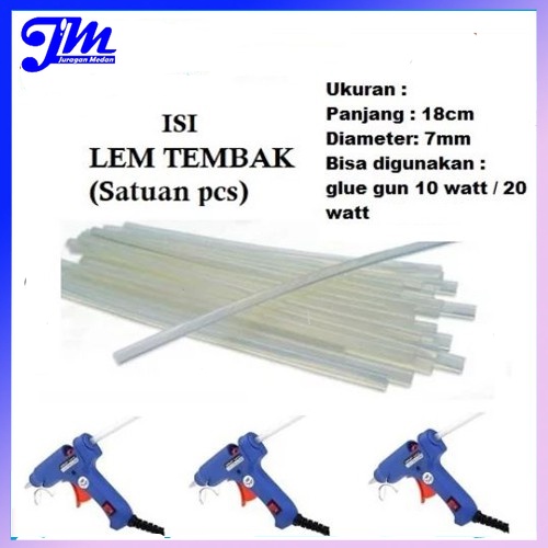 

[Ready Stock] 1 Pcs Refill Lem Tembak Glue Gun 18 Cm Kecil Bakar Lilin Transparan Kerajinan Tangan Pita