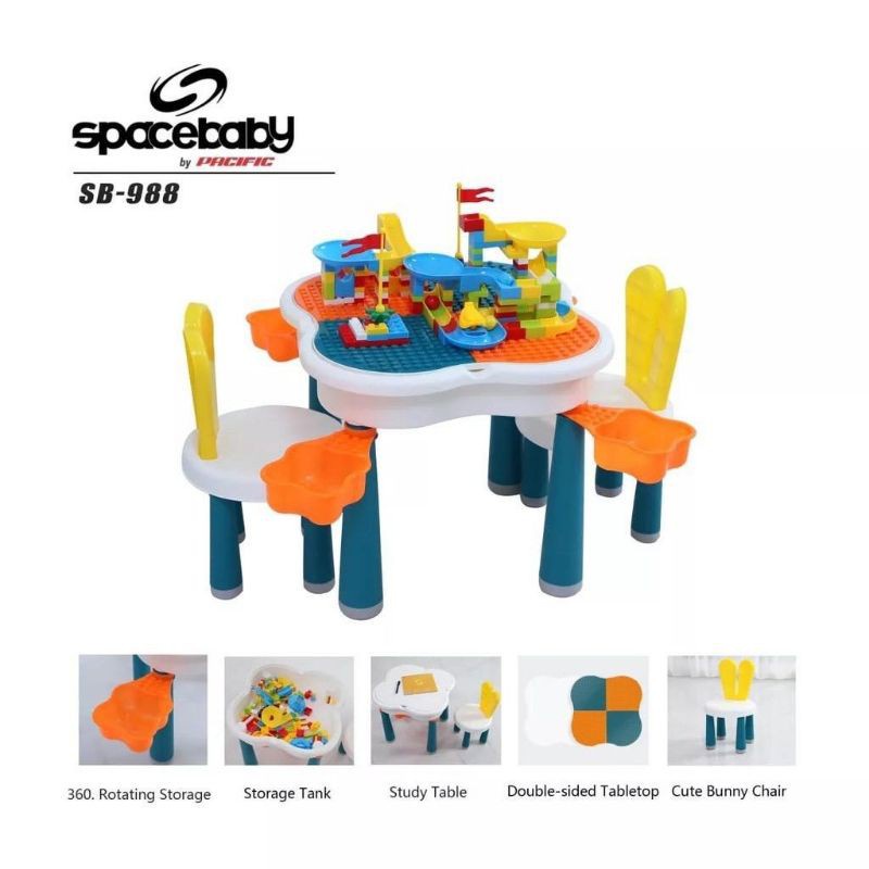 spacebaby set meja kursi lego 6in1