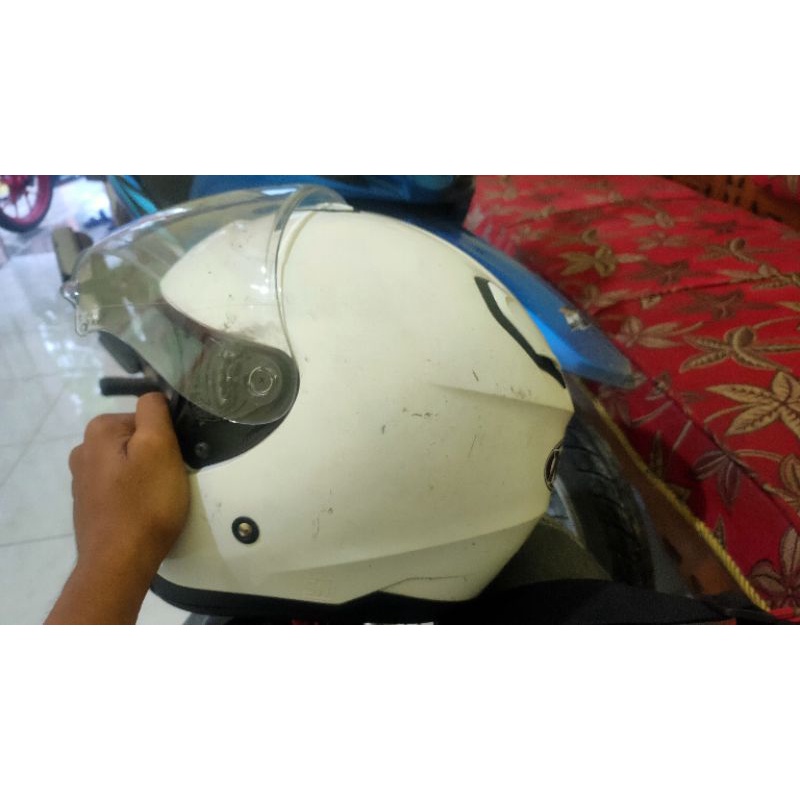 helm KYT Kyoto putih size L fullset