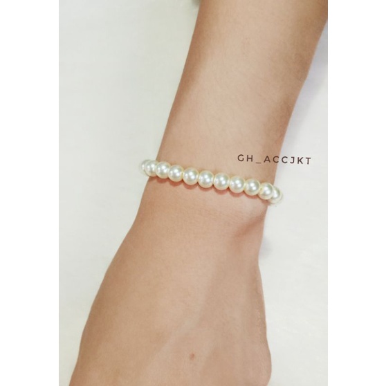 GELANG MUTIARA BERAT Ukruan 6MM/ Gelang Pria Dan Wanita/ Gelang Korea/ Gelang Kekinian