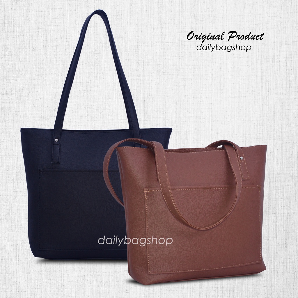 Tas Wanita Tote Bag Remaja Tas Fashion Gaya Daily Dora Tas Untuk Bekerja Kuliah Ke Kampus Kantor Les Simple Elegan Modis Bahan Kulit PU Premium