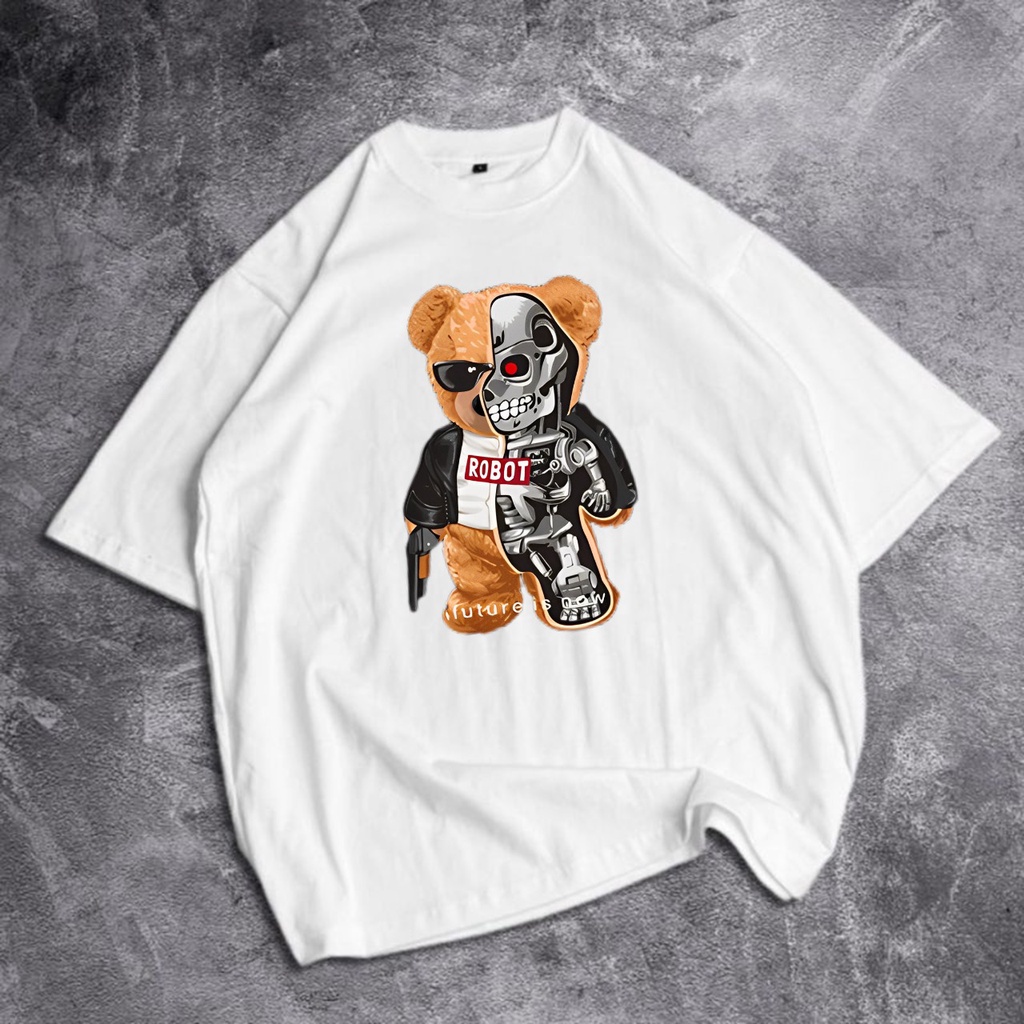 GSC - Baju KAOS OVERSIZE TRUTH VS LOVE / Kaos Oversize terbaru-robot putih