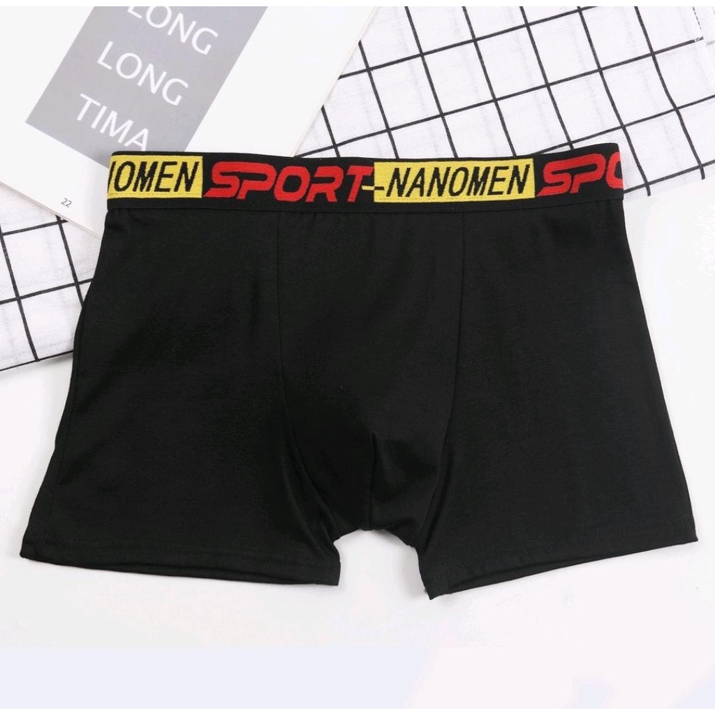 (1 BOX ISI 3) NANOMEN | Celana Dalam Boxer Pria / Celana Dalam Segi4 Pria / CD Dalaman Laki laki / Art NM 801