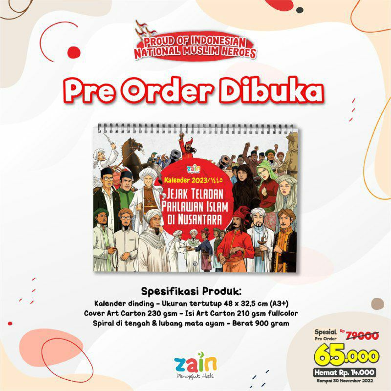 

Open Pre-Order Kalender Anak Islami 2023 Jejak Teladan Pahlawan Islam Di Nusantara - Kalender 2023