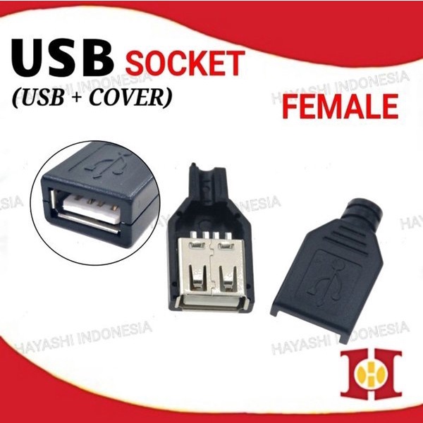 Soket USB 4 Pin Plug Socket Connector Kosong Jantan Male Betina Female- 10PC