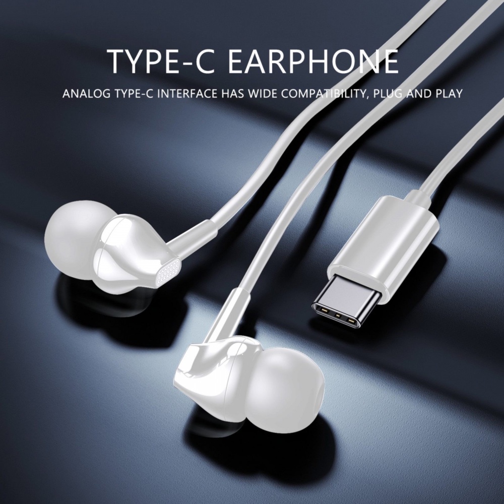 Joyroom Headset Earphone In-Ear Kabel USB Tipe-C Ergonomis Dengan Kontrol Volume