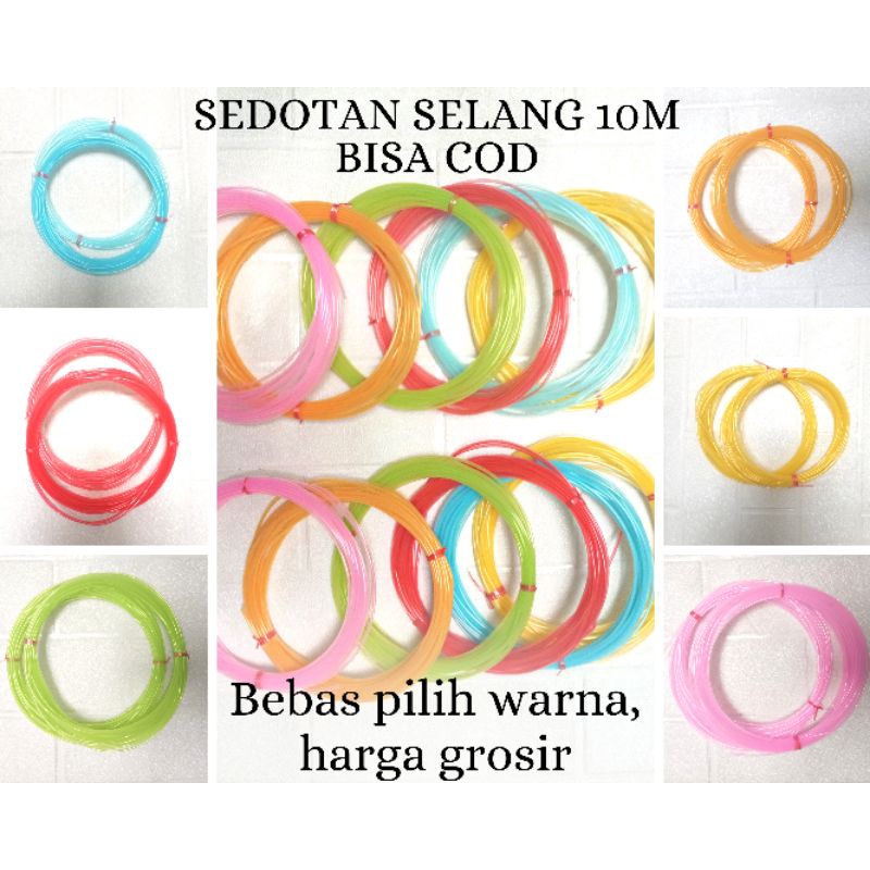Sedotan Selang Kecil 2mm per 10m Ikat/Gulung Es Limun Warna Warni