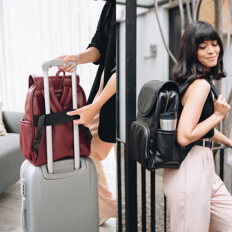 YOURKALLE Mala Backpack - Ransel Kerja Wanita dengan Slot Koper dan Laptop