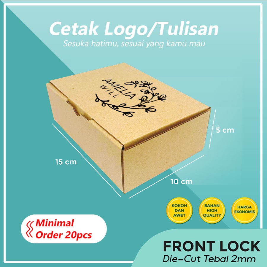 

(+SABLON) Kardus Packing Custom Uk. 15x10x5 cm / Dus Custom Packing Olshop Souvenir Aksesoris / Kardus Gift Box Packaging Online Shop Bebas Desain Murah