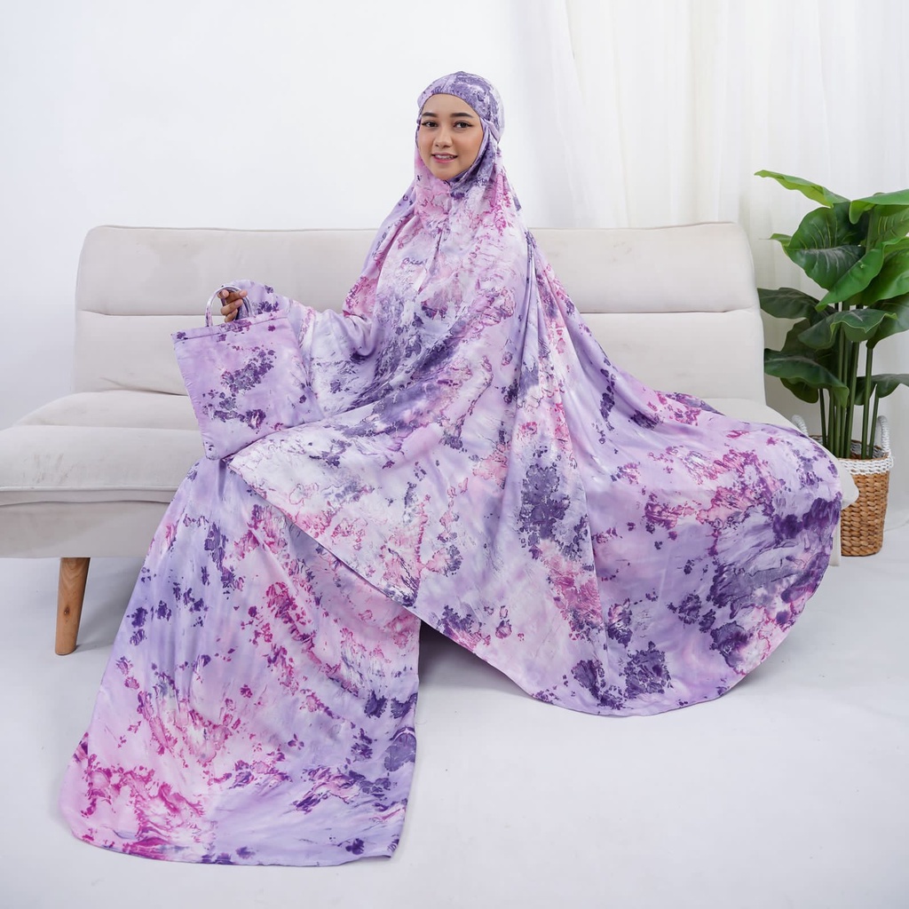 MUKENA RAYON BALI DEWASA / MUKENAH TRAVELING DEWASA HOMEMADE POLOS JUMBO MOTIF RINTIK SALWA AYESHA DAISY AMALIA - STANDAR