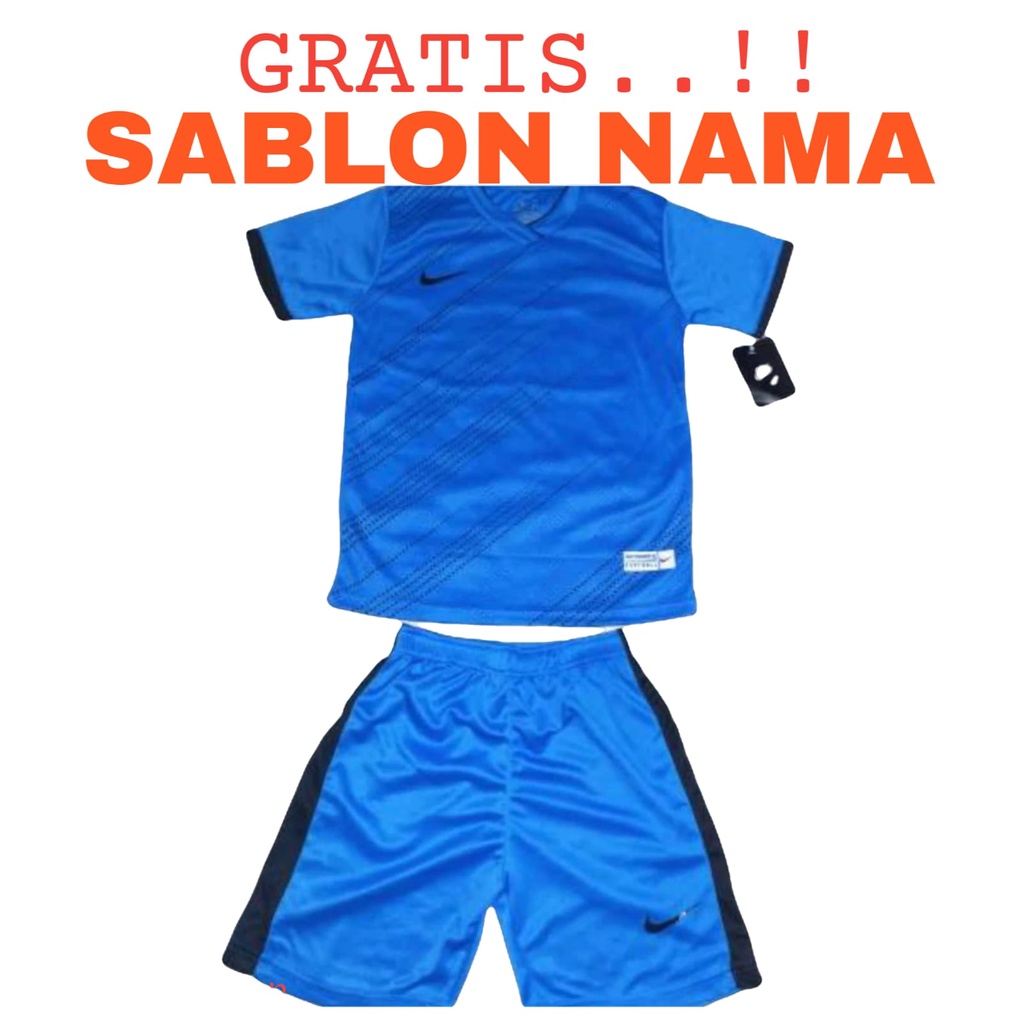 ( FREE SABLON NAMA ) Baju olahraga anak laki/perempuan kaos bola futsal badminton volly usia SD SMP 5 - 14 tahun