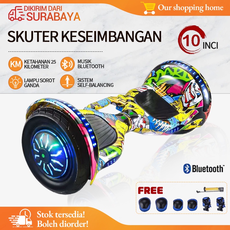 NEW 2022 Terbaru Smart Balance Wheel 10 Inch - Smart Balance Wheel with Bluetooth Speaker Scooter Electric