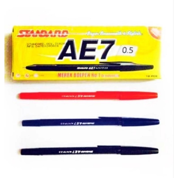 

pulpen standard AE7 hitam merah biru alat tulis