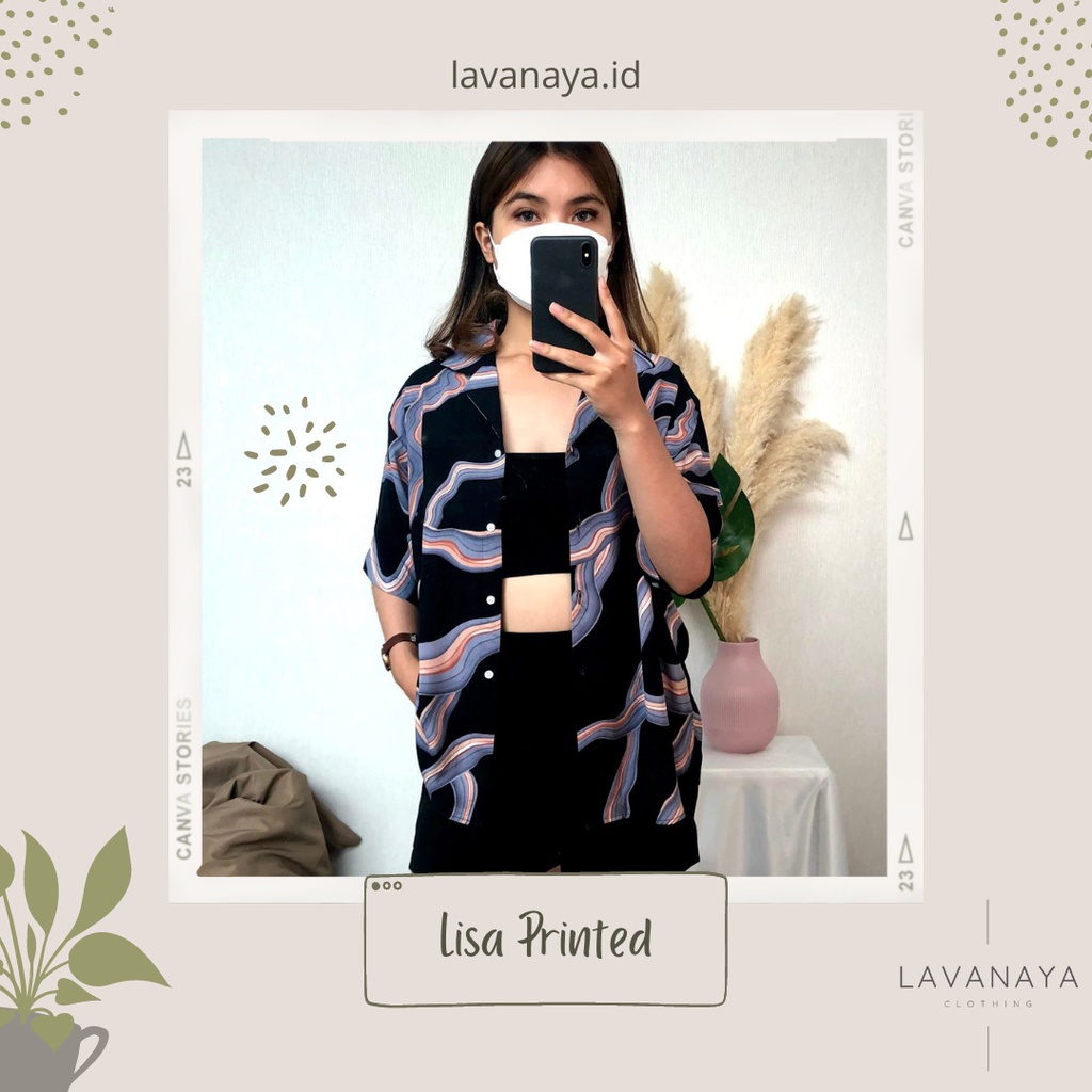 Lavanaya | Kemeja Wanita Printed Korea Lengan Pendek Lisa Printed Shirt