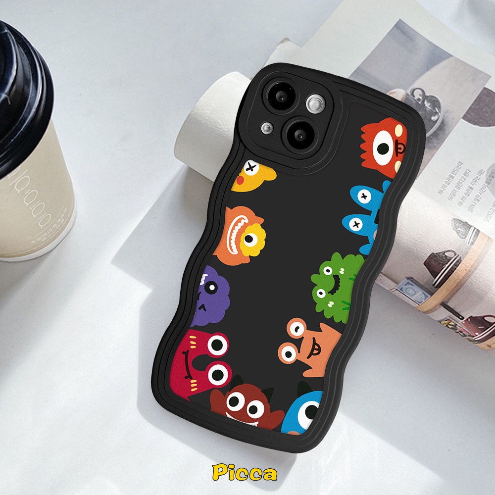 Soft Case Motif Monster Kecil Untuk OPPO A17 A16 A55 A15 A57 A16K A54 A17K A12 A77 A74 A5 A9 A16s A96 A95 A5s A7 A1k A77s A53 A3s A72 A76 Azer 6e 7f 8zer Case Pelindung Earphone Bluetooth Airpod