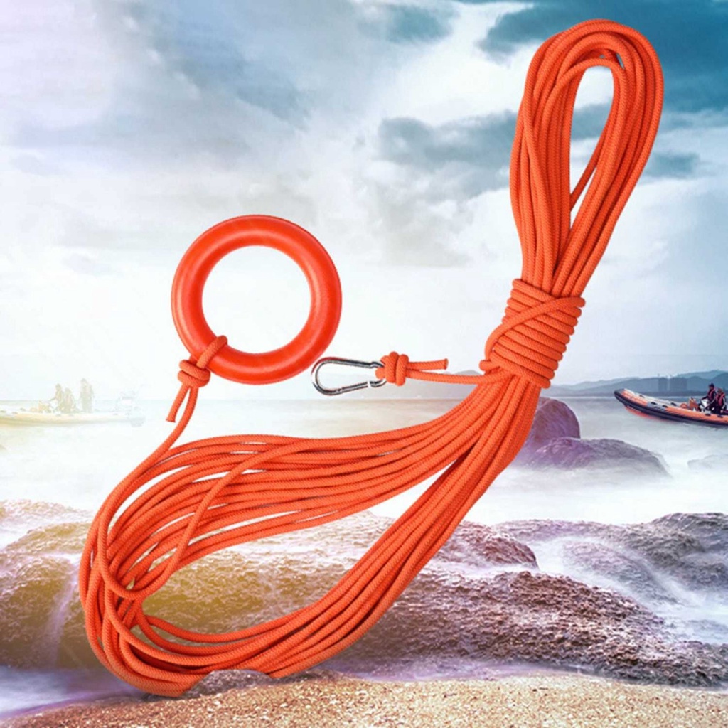 Tali Rescue Untuk Pelampung Dengan Carabiner dan Handle Ring 20 Meter