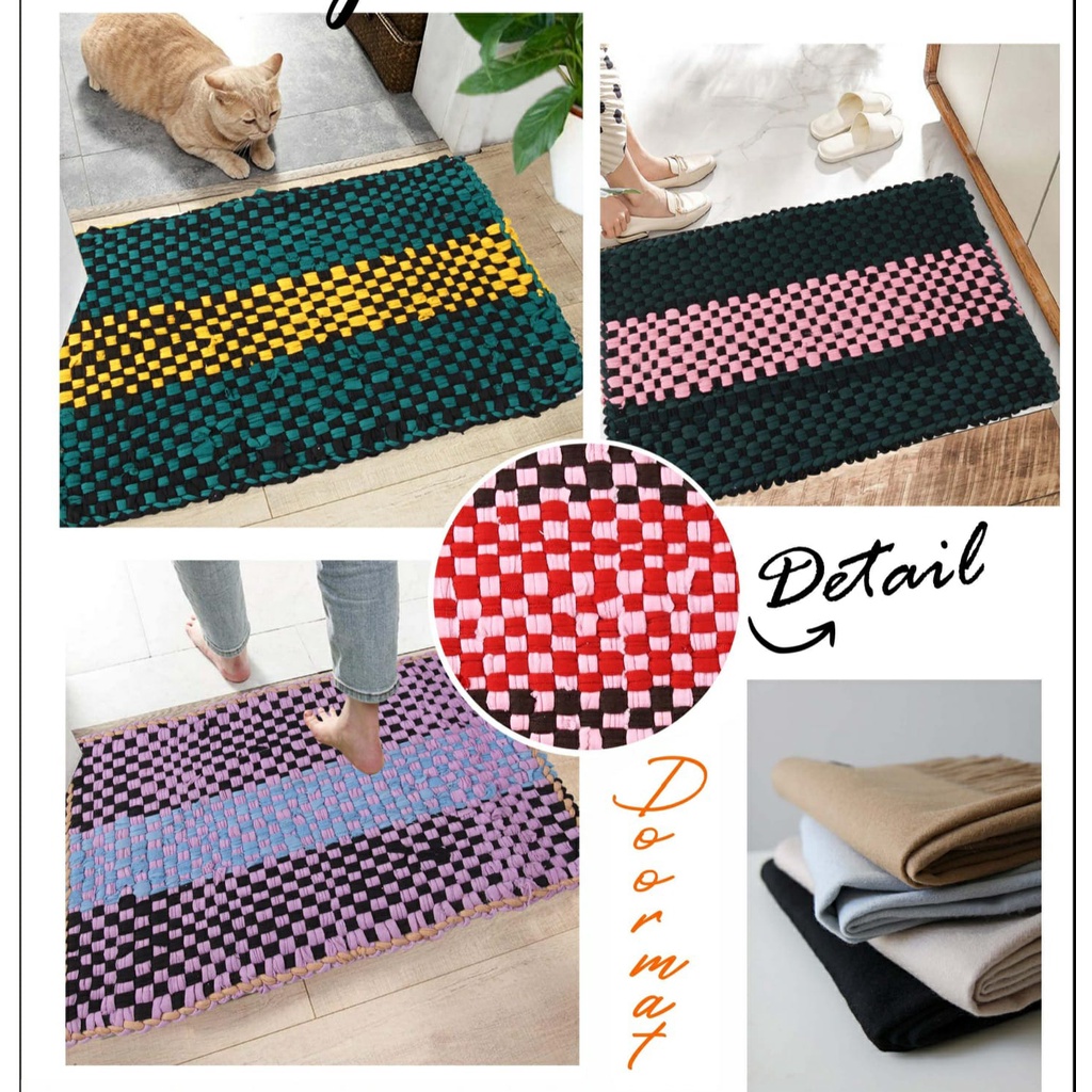 Keset Jumbo Anyaman Kain Kaki / Keset Anyam Tebal Indoor Outdoor