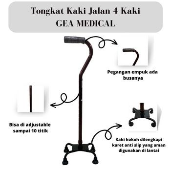 Tongkat Gea Medical Kaki 4 FS947 Alat Bantu Jalan Manula Lansia