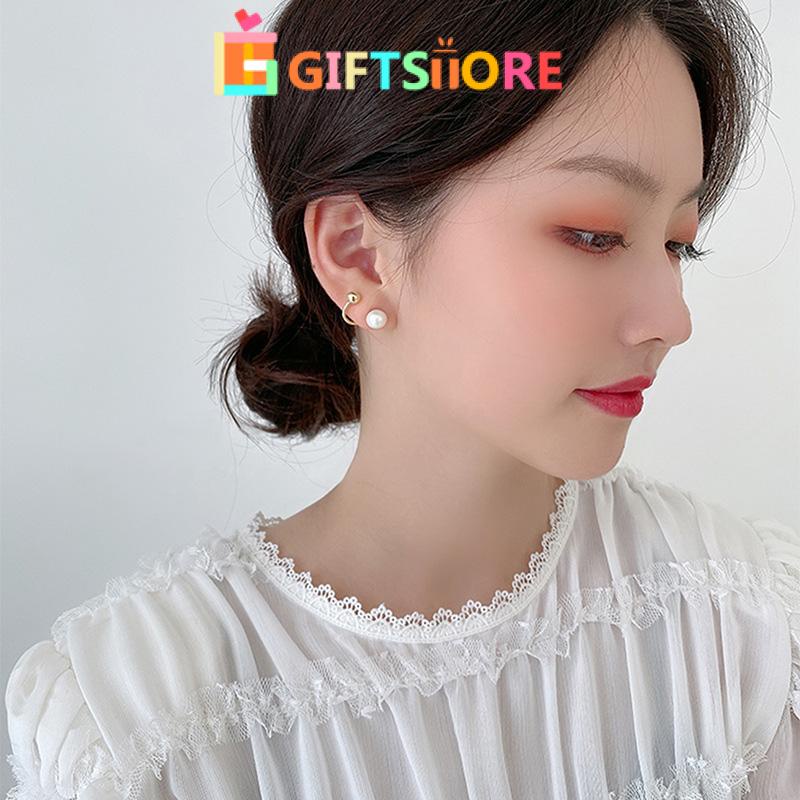 ✨COD Anting Stud S925 Silver Needle Aksen Mutiara Gaya Retro Korea Untuk Wanita-GS