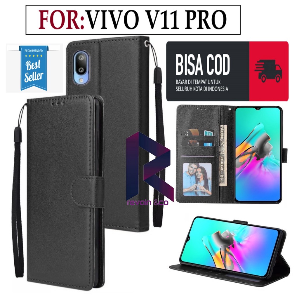 CASE VIVO V11 PRO FLIP WALLET LEATHER KULIT PREMIUM SARUNG BUKA TUTUP KESING HP FLIP CASE VIVO V11 PRO