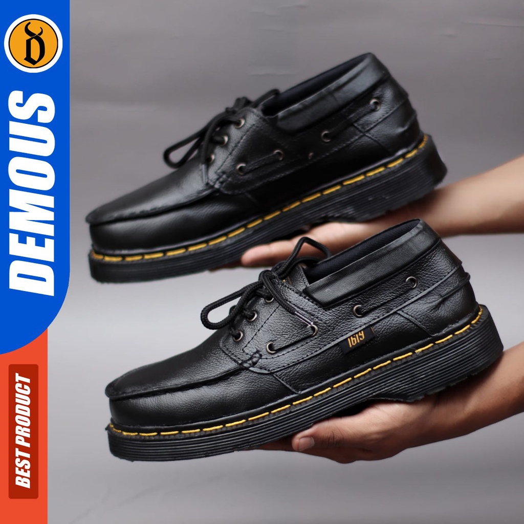 DEMOUS TAKUMI - Sepatu Formal Pantofel Docmart Kulit Asli Kerja Pria