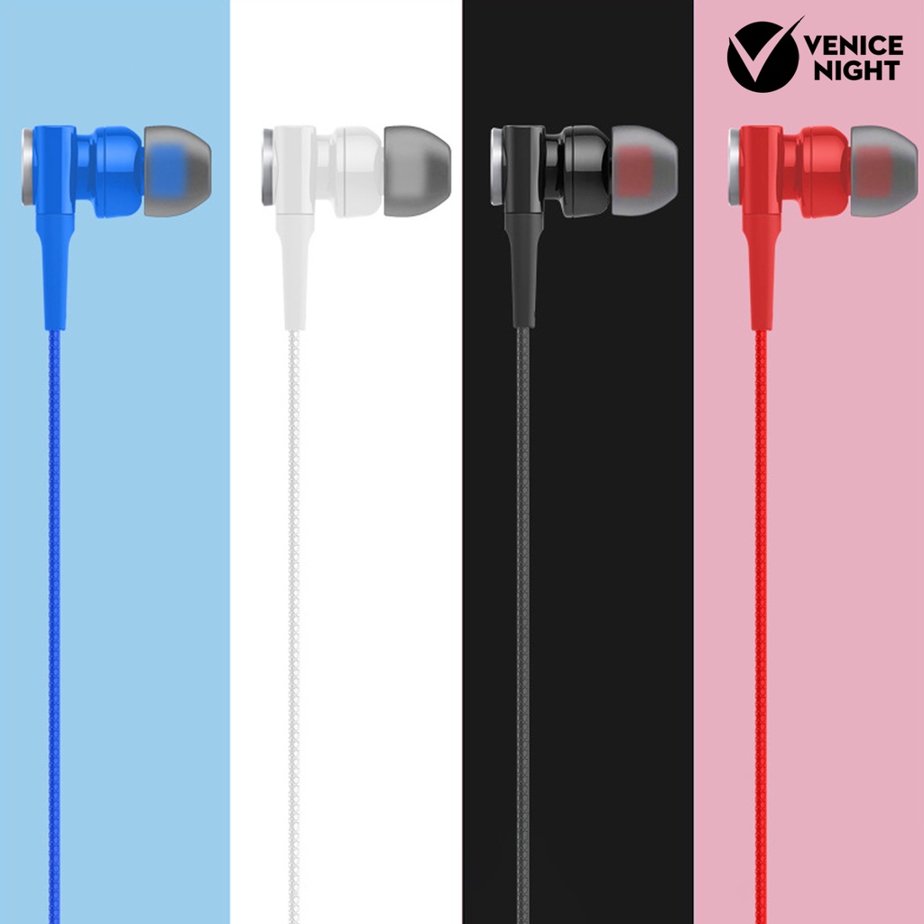 (VNEP) (Berkabel) HY-8 Earphone Universal Kuat Bass Dual Drive 3.5mm In-Ear Sport Gaming Earbud dengan Mic untuk Ponsel