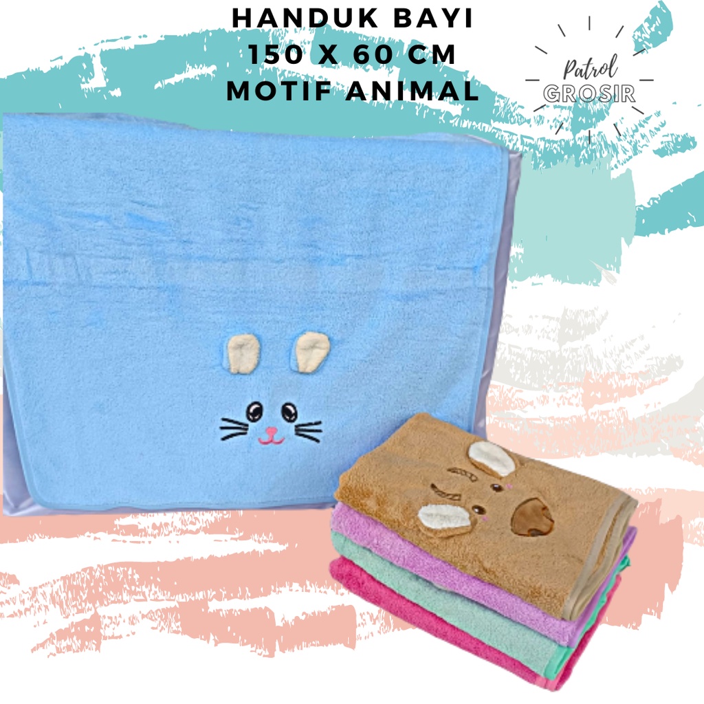 Handuk Bayi | Motif Animal | 150 x 60 cm |