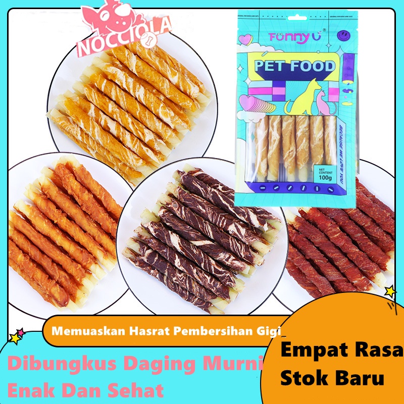 Snack Anjing Treat Stick Cemilan Sehat Dari Daging Segar / Doggy Dog Snack Itadakimasu Dental Stick Chicken Beef