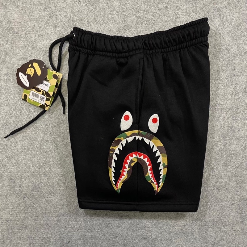 CELANA PENDEK PRIA BAPE SHARK SHORT PANTS MIRROR FULLTAG 1:1