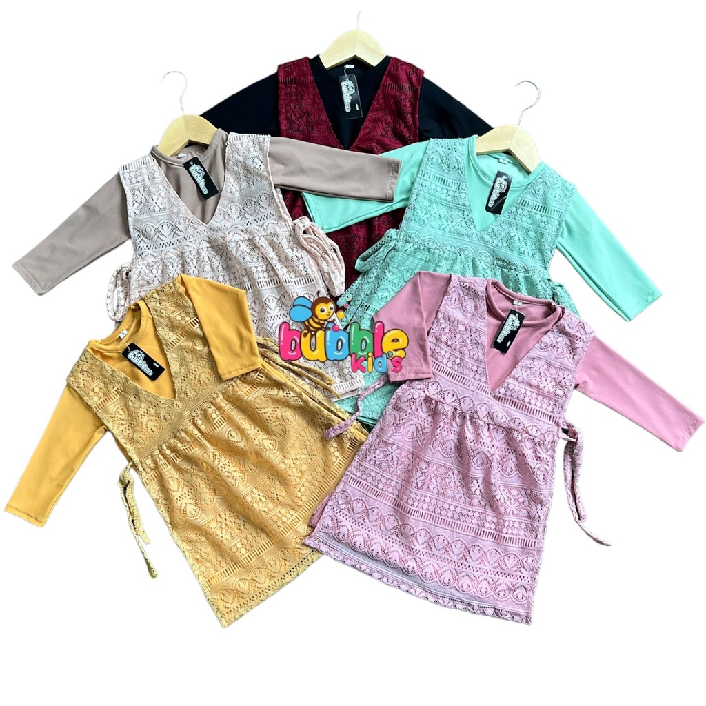 Gamis Bayi Perempuan Newborn 0-2 Tahun Vest BRUKAT Anak Rompi Katun Spandek jersey dusty