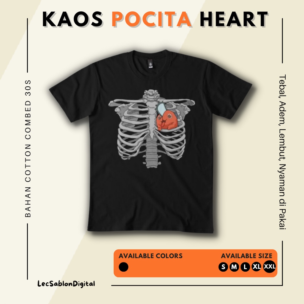 Kaos Pria Distro ( POCITA HEART ) Anime Terbaru / Kaos Japanese Style Pria / Baju Kaos Pria / Baju J