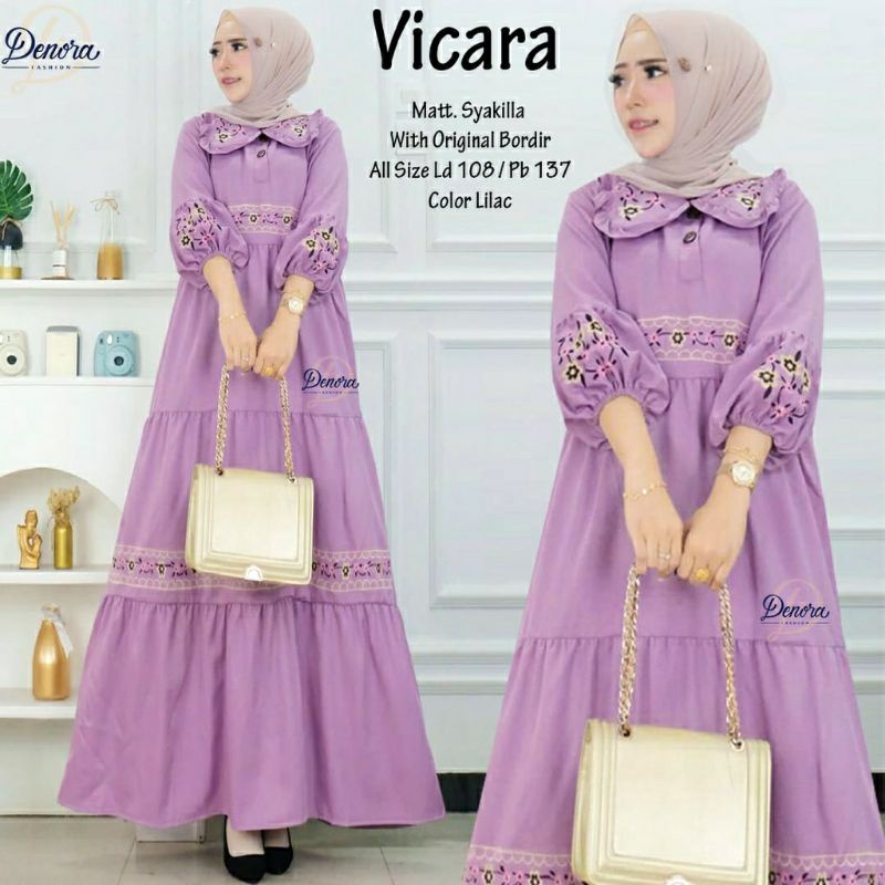 Vicara Maxy, GAMIS/MAXI DRESS MUSLIM CANTIK MODIS FIT XL LD 108 BAHAN SYAKILLA MIX BORDIR TERMURAH OOTD