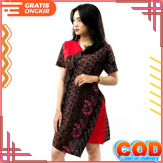 Dress Cheongsam/Dress Qibao/Dress Qipao/Party Dress Imlek/Dress Batik Wanita All Varian 790 Dress Ba
