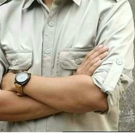 P290 Kemeja American Drill Pria Macho Bisa Modif, TAILOR SIZE LENGKAP - Titanium, S