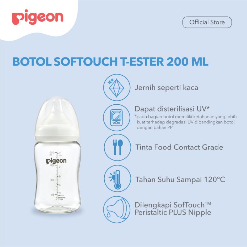 PIGEON T-ESTER Wide Neck 200ml / Botol Pigeon T-Ester Wide Neck 300ml