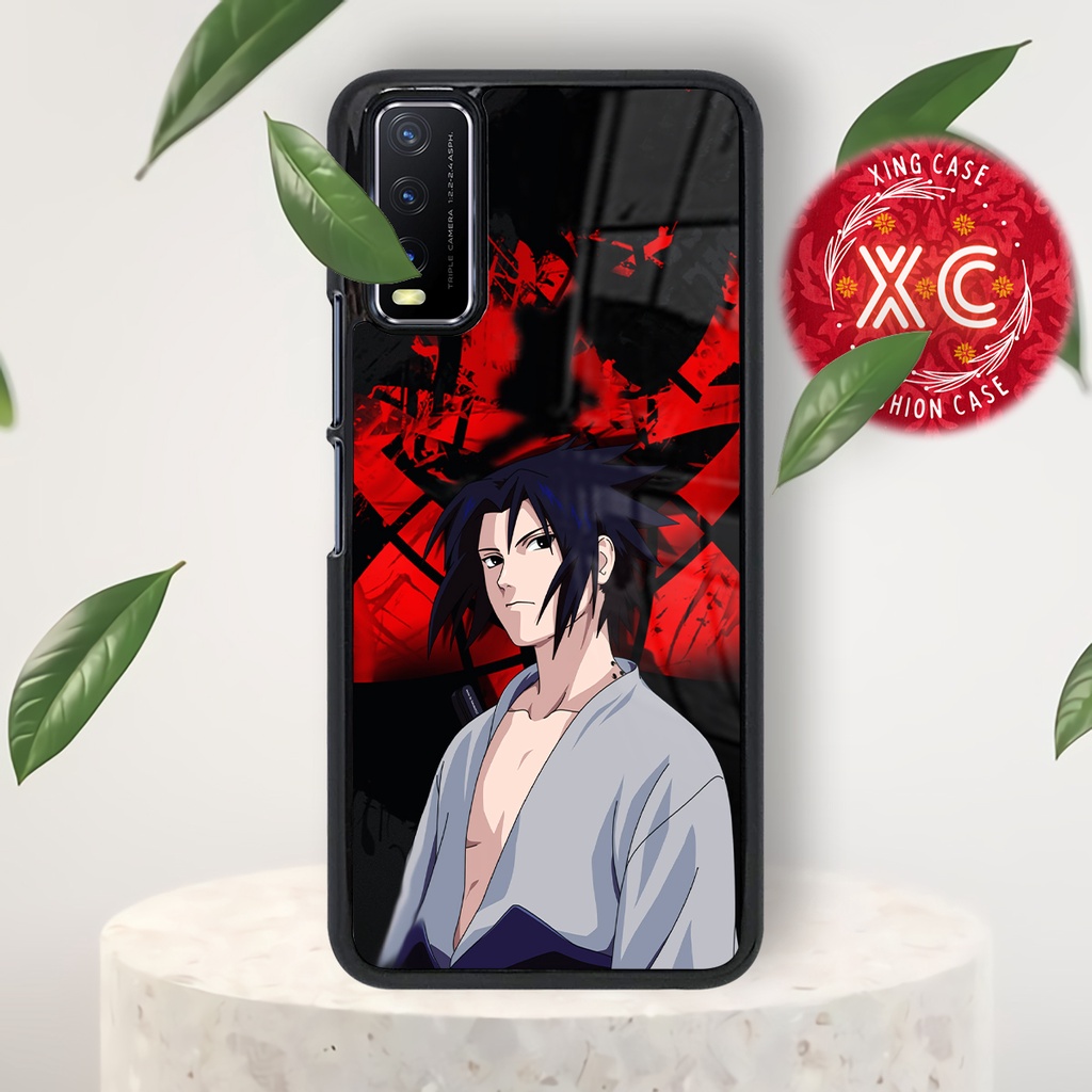 |AN07|CASE GLOSSY VIVO Y12S Y20 Y20S Y20i KILAU EFEK KACA | CASE HAPE MOTIF UCHIHA SASUKE ANIME NARU