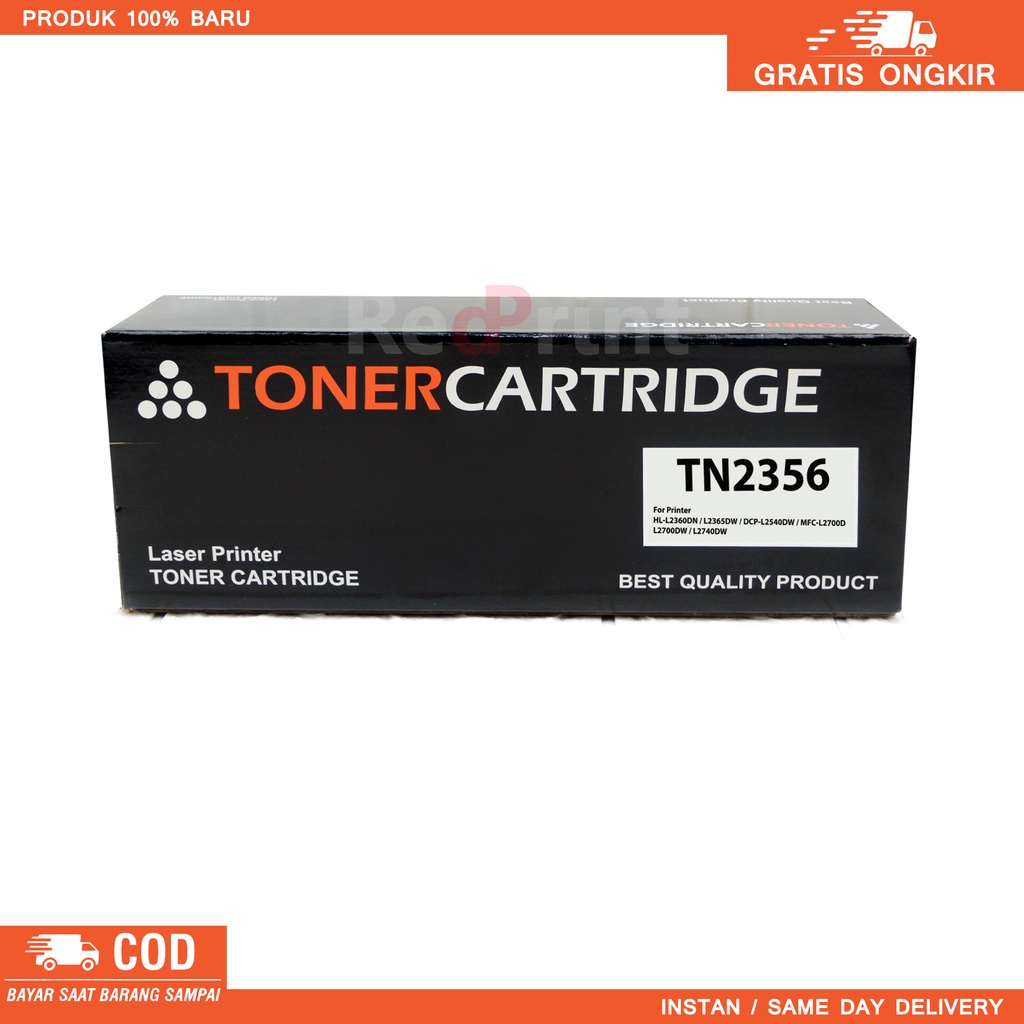 Toner Cartridge Compatible TN2356 untuk printer Brother DCP-L2540DW, MFC-L2700D, L2700DW, L2740DW, HL-L2360DN, L2365DW