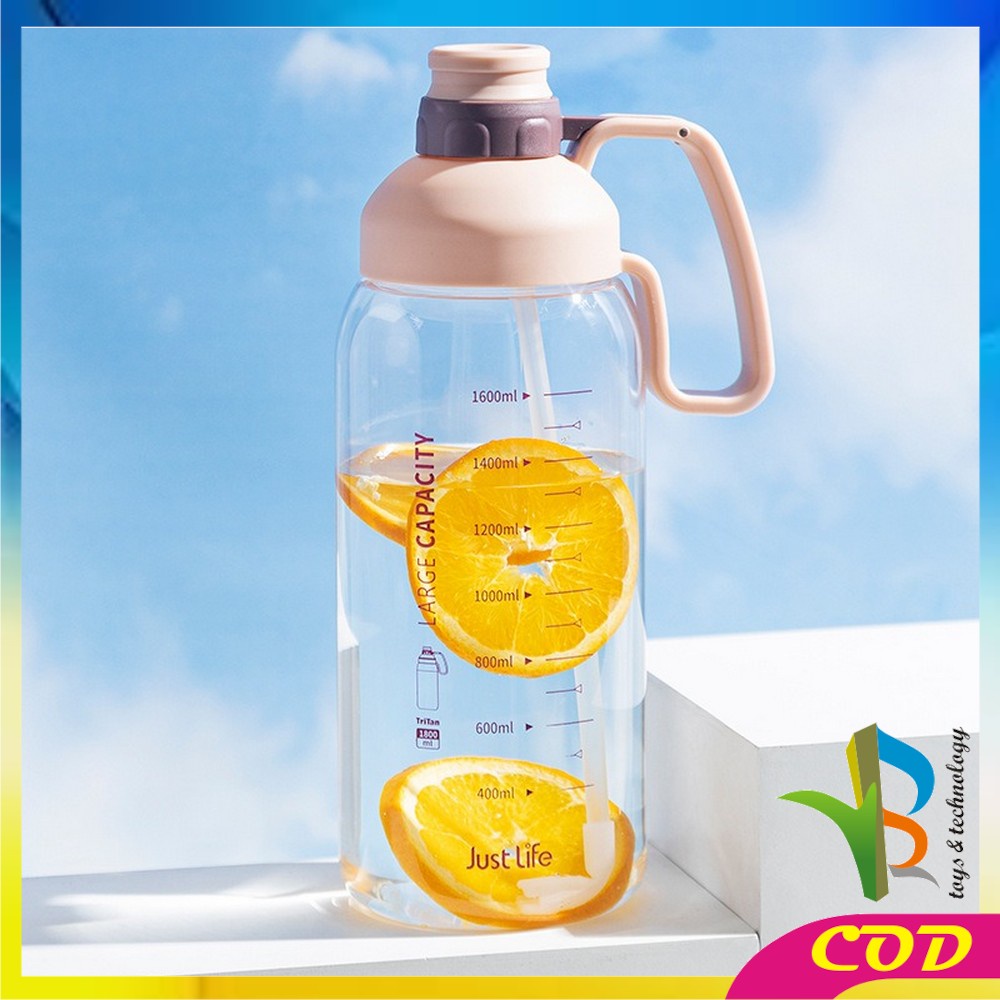 RB-C304 C305 Botol Minum Motivasi 2 Liter Food Grade / Botol Air Minum Jumbo 2000ml BPA FREE / Botol Minum Sedotan Dewasa