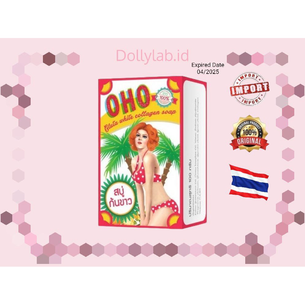 OHO GLUTA WHITE COLLAGEN SOAP CLEAR DARK SPOT 100% ORIGINAL THAILAND