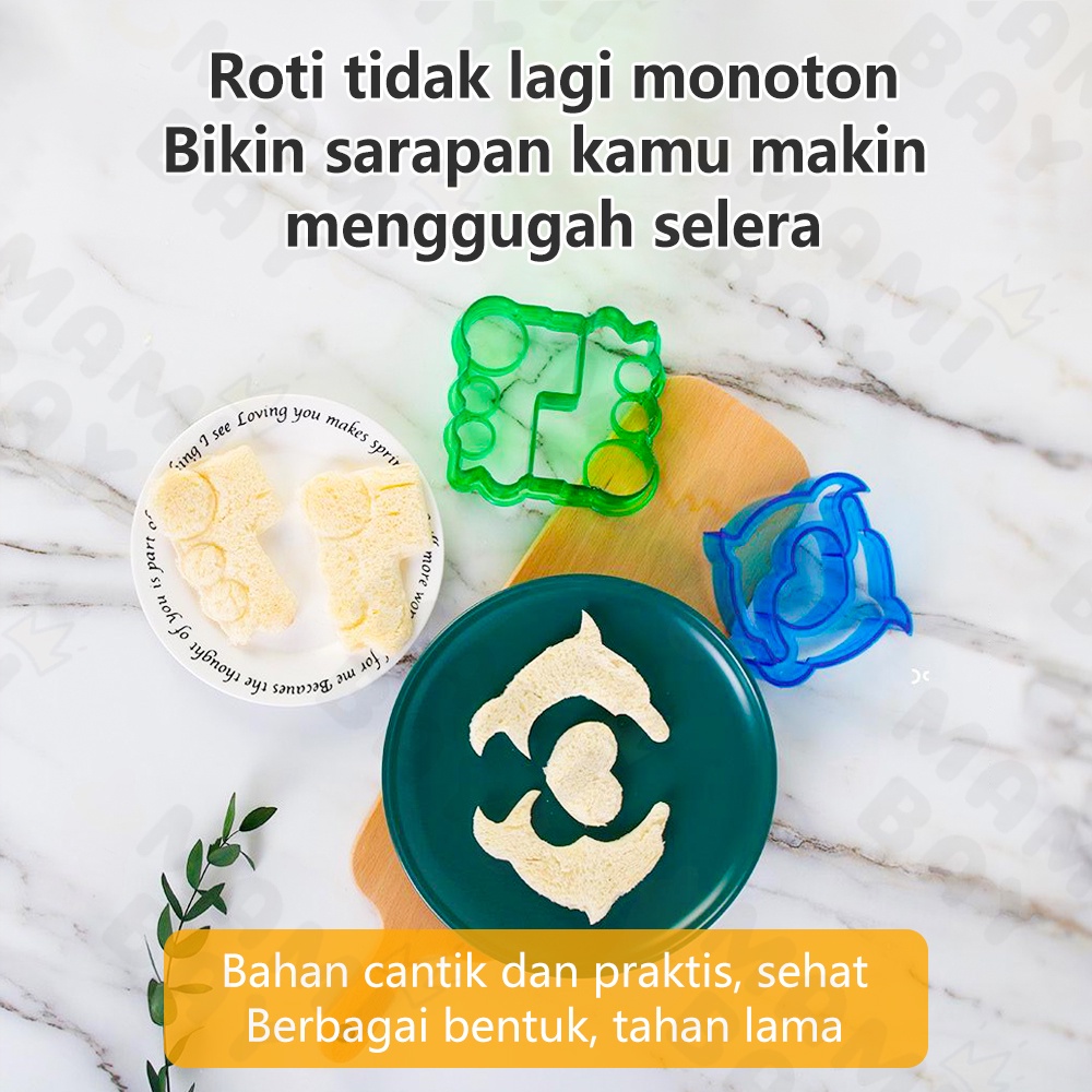 Mamibayi Cetakan Pemotong Roti/Cetakan bekal anak Biskuit Sandwich DIY