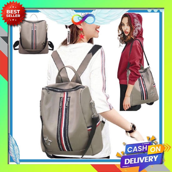 Gnb Korea Original 2Ndimport Ransel Wanita Nilon Mix  Croco Tas Fashion Wanita Tas Remaja Satu7An T1