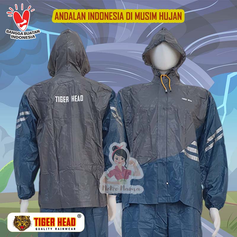 Jas Hujan Jaket Celana Stelan Stretch Tornado TIGER HEAD 68282