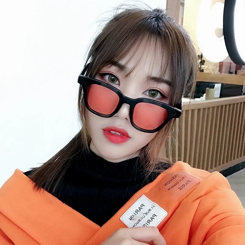 Kacamata Hitam Wanita dan pria Korea Fashion Color Square Anti UV400-2