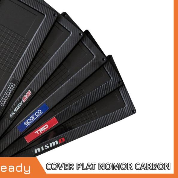 COVER / DUDUKAN / TATAKAN / TEMPAT PLAT NOMOR MOBIL AKRILIK IZY CARBON - SPARCO